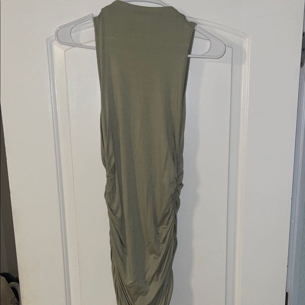 Forever 21 Olive Green Ruched Mini Dress